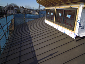 屋根ガルバリウム鋼板葺き状況