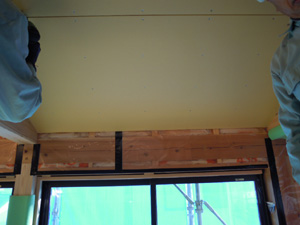 天井プラスターボード張り状況