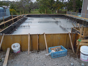 耐圧盤コンクリート打設