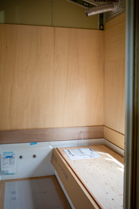 ハーフユニット設置+浴室防水下地