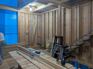 間柱・耐力壁施工