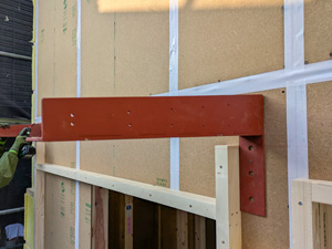 庇鉄骨下地設置