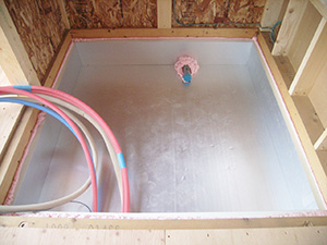 ユニットバス下断熱材張り